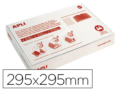 APLI - FORRALIBRO PVC CON SOLAPA AJUSTABLE ADHESIVO 295X295 MM (Ref.16908)