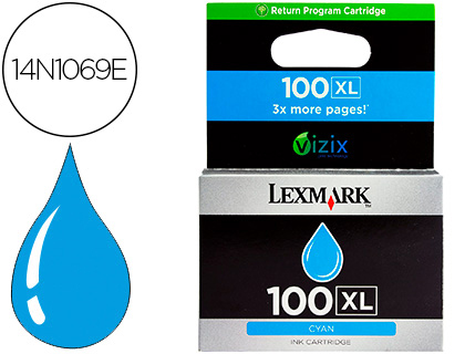 LEXMARK - INK-JET 100XL PRO 205 / S305 / 405 / 505 / 605 / 815 CIAN 600 PAG (Ref.14N1069E)