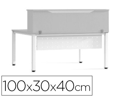 ROCADA - MOSTRADOR DE ALTILLO VALIDO PARA MESAS WORK METAL EXECUTIVE 100X30X40 CM ACABADO AW04 BLANCO/BLANCO (Ref.5010AW04)