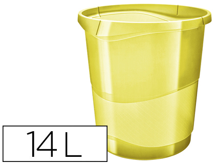 ESSELTE - PAPELERA PLASTICO COLOUR ICE 14 LITROS COLOR AMARILLO (Ref.626287)