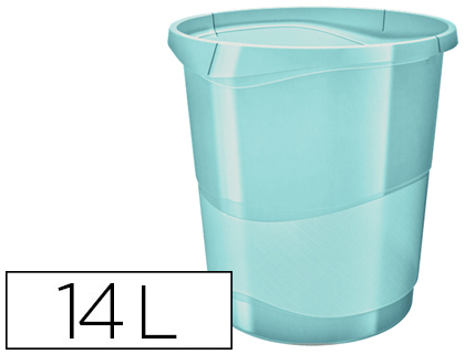 ESSELTE - PAPELERA PLASTICO COLOUR ICE 14 LITROS COLOR AZUL (Ref.626289)