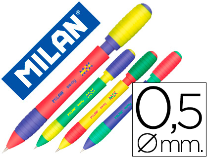MILAN - PORTAMINAS SWAY MIX 0,5 MM CON GOMA COLORES SURTIDOS (Ref.185015920)