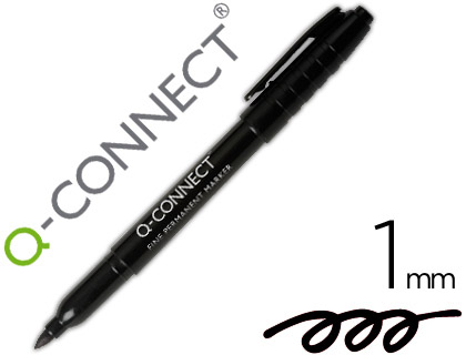 Q-CONNECT - ROTULADOR PARA CD/DVD PUNTA FIBRA PERMANENTE NEGRO PUNTA REDONDA 1,0 MM (Ref.KF02300)