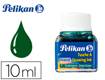 PELIKAN - TINTA CHINA VERDE OSCURO N.7 FRASCO 10 ML (Ref.201566)