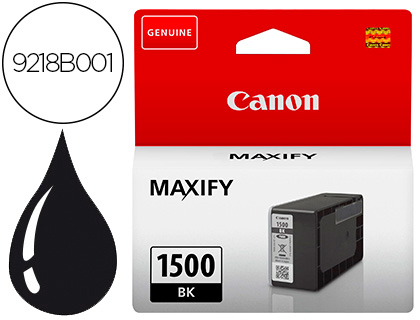 CANON - Cartuchos ORIGINALES Inyección de Tinta PGI1500 K - MB2050 / MB2150 / MB2155 / MB2350 / MB2750 / MB2755 NEGRO (Ref.9218B001)