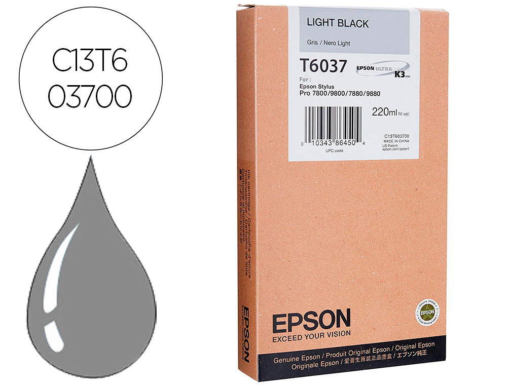 EPSON - Ink-jet gf stylus pro 7880/9880 negro claro (Ref. C13T603700)