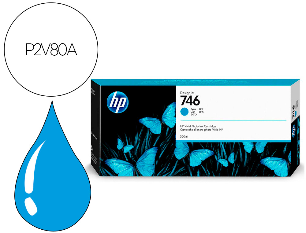 HP ( HEWLETT PACKARD ) - Ink-jet n 746 300-ml cyan /dnj z6/1000 paginas (Ref. P2V80A)