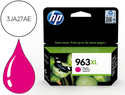 HP ( HEWLETT PACKARD ) - Ink-jet 963 xl officejet pro 9010 / 9020 / 9022 / 9023 / 9025 magenta 1600 paginas (Ref. 3JA28AE)