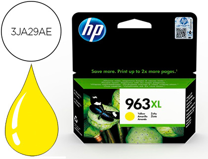 HP ( HEWLETT PACKARD ) - Ink-jet 963 xl officejet pro 9010 / 9020 / 9022 / 9023 / 9025 amarillo 1600 paginas (Ref. 3JA29AE)