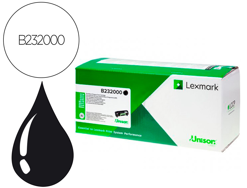 LEXMARK - Toner laser b232000 b2442dw / mb2546dn / b2650dw / mb2338dw negro 3000 paginas (Ref. B232000)