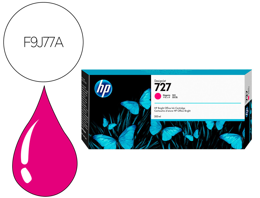 HP ( HEWLETT PACKARD ) - Ink-jet designjet t1500/t920 magenta n 727/1000 paginas (Ref. F9J77A)