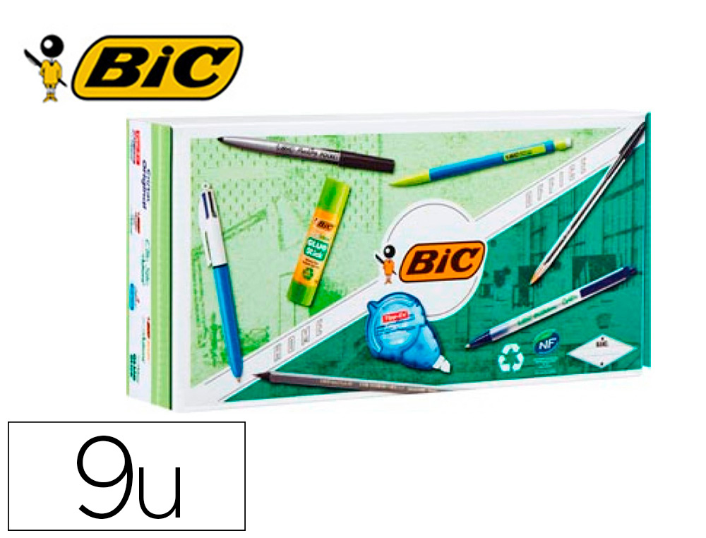 BIC - Pack oficina con 9 piezas eco/reciclado surtidas (Ref. 951628)