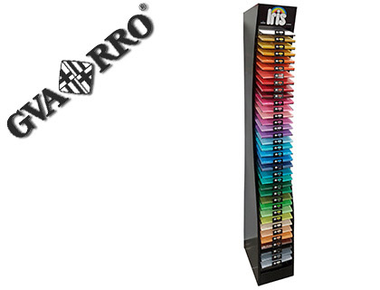 GUARRO - Expositor metalico vacio 36 estantes para cartulina iris din A4 185 gr 30x40x200 cm (Ref. 400109731)