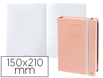 QUO VADIS - Libreta life journal infinite dots puntos 15x21 cm 224 hojas tapa similpiel rosa (Ref. 237985Q)