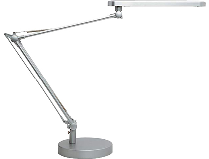 UNILUX - Lampara de escritorio mambo led 5,6w doble brazo articulado abs y aluminio gris metalizado base 19 cm (Ref. 400033684)
