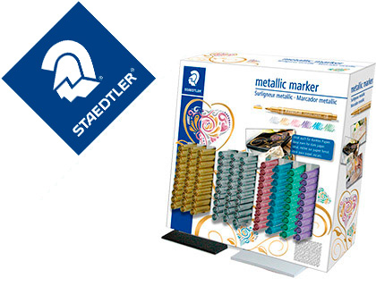 STAEDTLER - Rotulador metalico 8323 expositor sobremesa de 100 unidades colores surtidos (Ref. 8323 CA100)