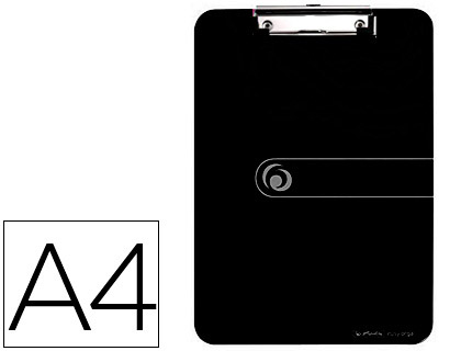 HERLITZ - Portanotas con pinza din A4 poliestireno 2,5 mm negro (Ref. 11205663)
