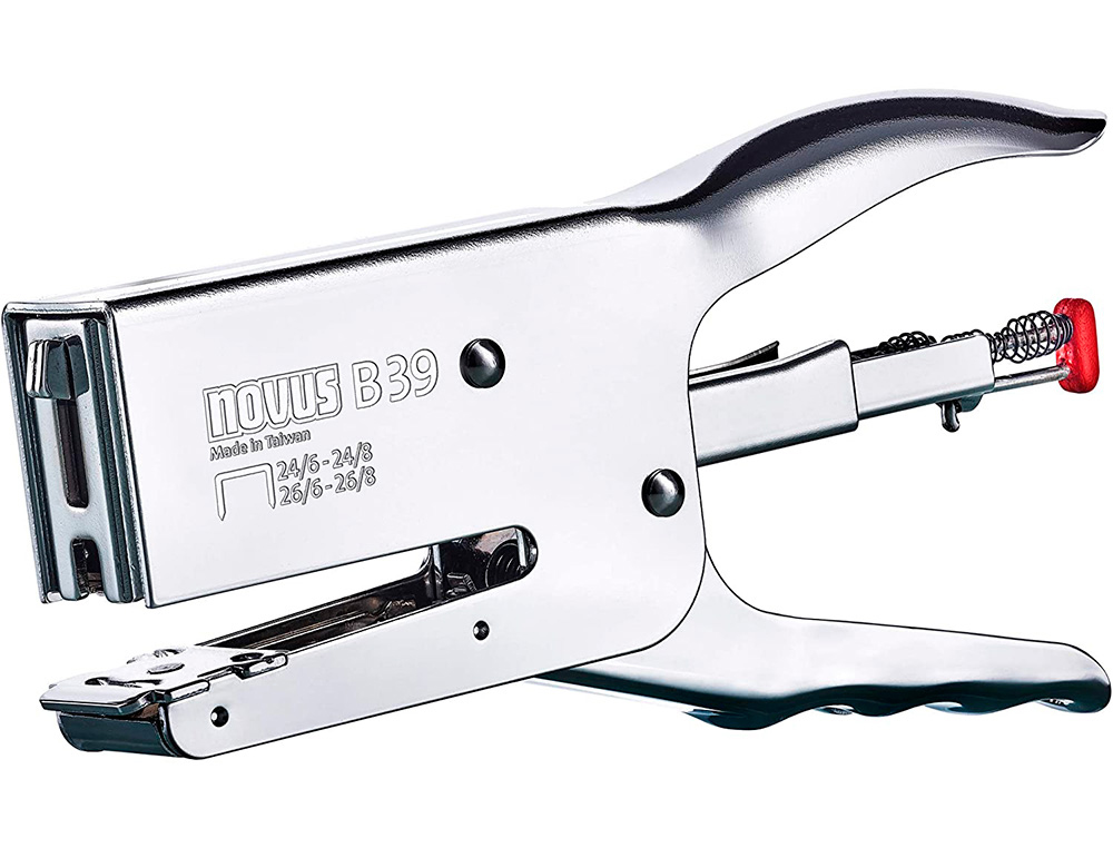NOVUS - DAHLE - Grapadora tenaza b39 cromada capacidad 50 hojas usa grapas 24/6-8 y 26/6-8 (Ref. 021-0094)