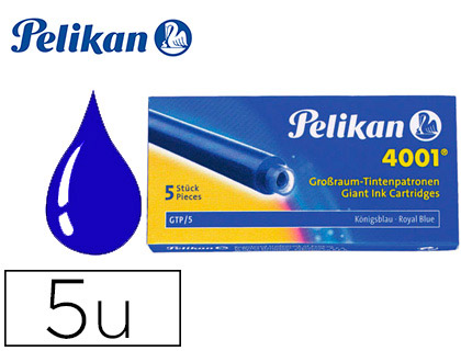 PELIKAN - Tinta estilografica gtp/5 azul real caja de 5 cartuchos (Ref. 310748)