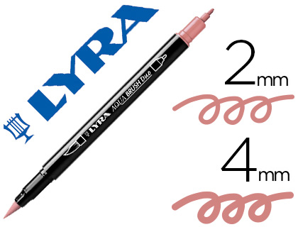 LYRA - Rotulador aqua brush acuarelable doble punta fina y pincel rosa carmin (Ref. 6520024)