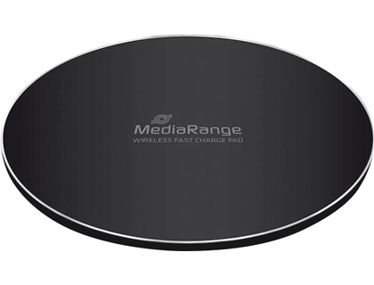 MEDIARANGE - Cargador inalambrico para smartphones compatible carga rapida qi color negro (Ref. MRMA111)