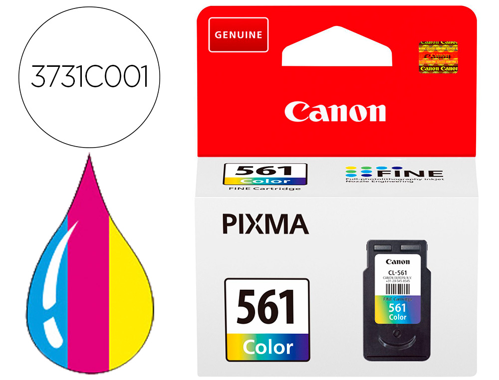 CANON - Ink-jet 561 pixma ts5350 / ts5351 / ts5352 / ts5353 180 pack amarillo cian magenta 180 paginas (Ref. 3731C001)