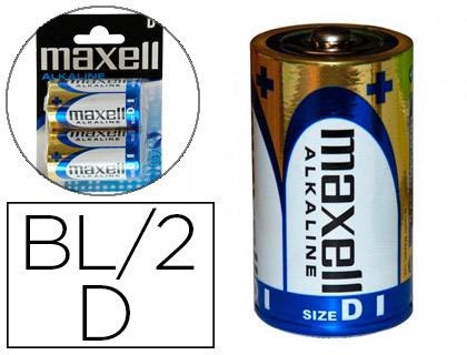 MAXELL - Pila alcalina 1.5v tipo d lr20 blister de 2 unidades (Ref. LR20-B2 MXL)
