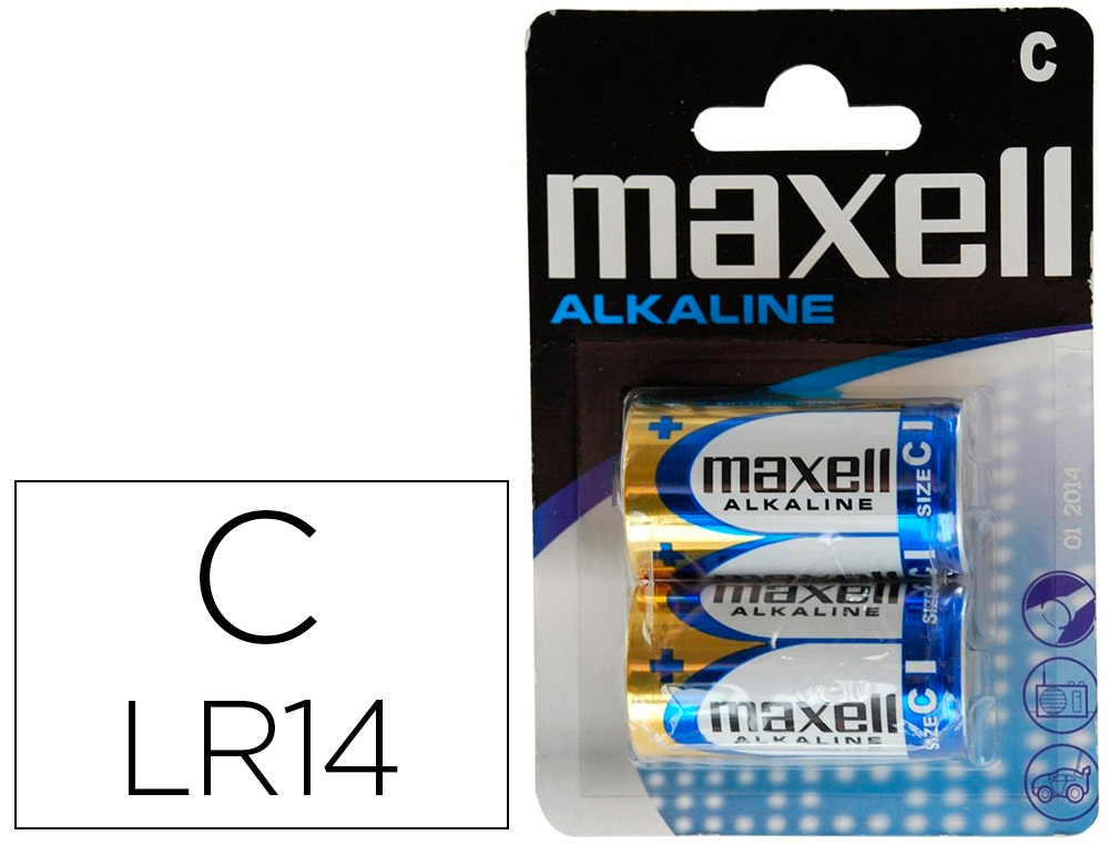 Maxell pilas alcalinas d - lr20 - pack 2 uds 