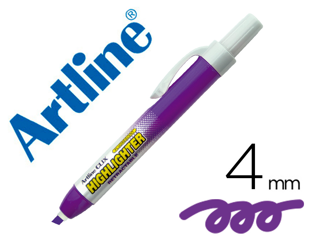 ARTLINE - Rotulador clix fluorescente ek-63 violeta punta biselada 4 mm (Ref. EK-63)