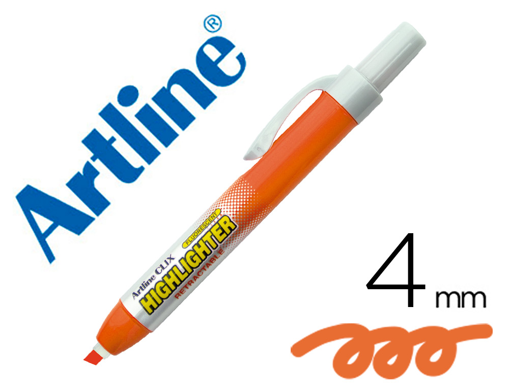 ARTLINE - Rotulador clix fluorescente ek-63 naranja punta biselada 4 mm (Ref. EK-63)