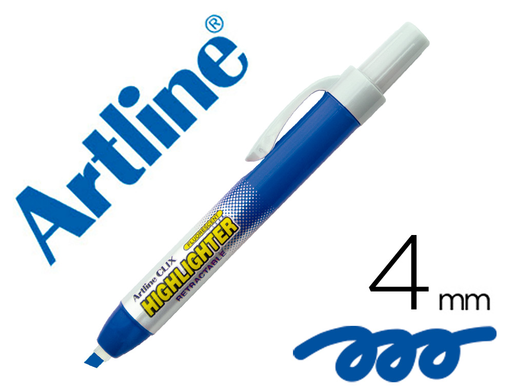 ARTLINE - Rotulador clix fluorescente ek-63 azul punta biselada 4 mm (Ref. EK-63)