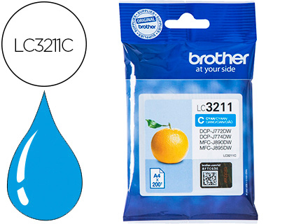 BROTHER - Ink-jet lc3211c dcp-j572 / dcp-j772 / dcp-j774 / mfc-j890 / mfc-j895 cian 200 pag (Ref. LC3211C)