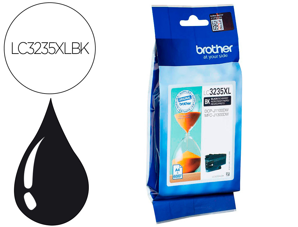 BROTHER - Ink-jet lc3235xlbk dcp-j1100dw / mfc-j1300dw negro 6000 paginas (Ref. LC3235XLBK)