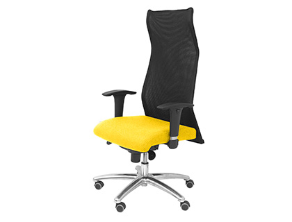 PIQUERAS Y CRESPO - Silla de direccion pyc respaldo alto regulable en altura amarilla alto 1210+90 mm ancho 630 mm prof 630 mm (Ref. 13SXLBALI100)