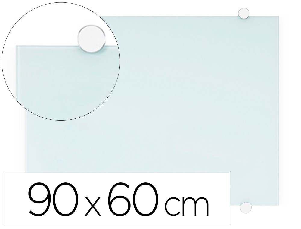 Q-CONNECT - Pizarra blanca cristal magnetica marco aluminio 90x60 cm (Ref. KF11313)