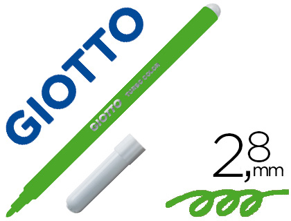 GIOTTO - Rotulador turbo color lavable con punta bloqueada unicolor verde (Ref. 485018)