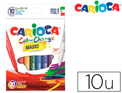 CARIOCA - Rotulador cambia color tinta magica caja de 10 unidades colores surtidos (Ref. 42737)
