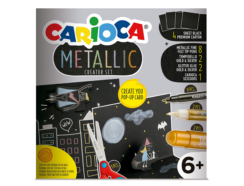 CARIOCA - Set de dibujo metallic pop up card creator 3d 17 piezas (Ref. 43165)
