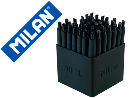 MILAN - Boligrafo p1 retractil 1 mm touch mini negro expositor de 40 unidades (Ref. 176531140)