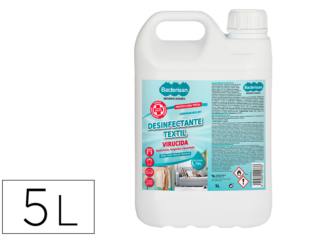 Desinfectante bacterisan germosan-nor bp7 virucida para textil garrafa de 5 litros (Ref. 5012GD029887)