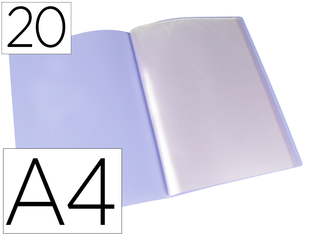 LIDERPAPEL - Carpeta escaparate 20 fundas polipropileno din A4 lavanda opaco (Ref. EC69)