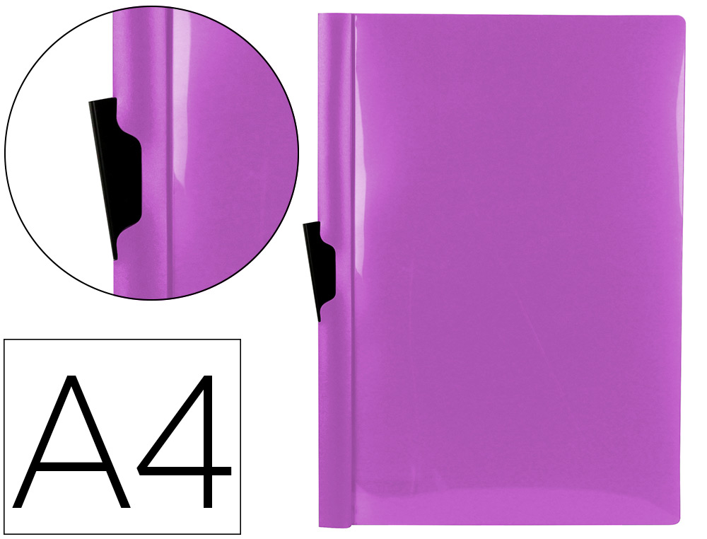 LIDERPAPEL - Carpeta dossier pinza lateral polipropileno din A4 lavanda opaco 30 hojas pinza deslizante (Ref. DP23)