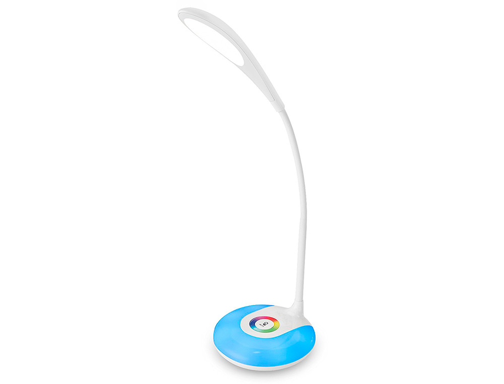 LIDERPAPEL - Lampara infantil sobremesa recargable abs 16 led 3.7w sensor 3 niveles color blanco (Ref. LM01)