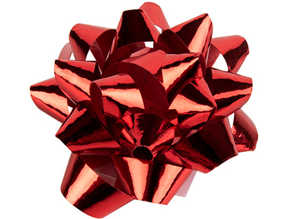LIDERPAPEL - Lazos fantasia medianos color rojo metalizado (Ref. LZ07)