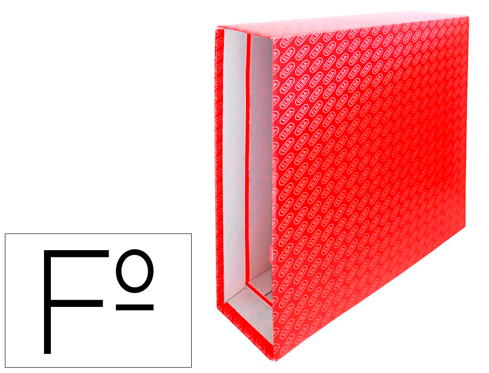 ELBA - Caja archivador de palanca carton forrado folio lomo 85 mm rojo (Ref. 100580164)