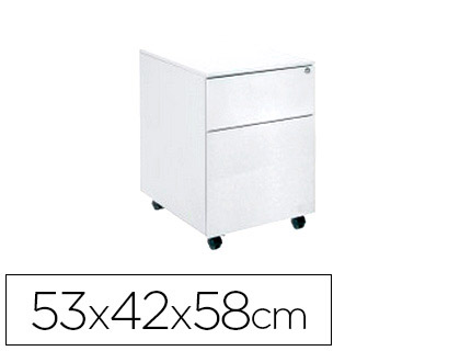 ROCADA - Cajonera metalica con dos cajones serie store 53x42x58 cm acabado ac13 blanco/blanco (Ref. 4055AC15)