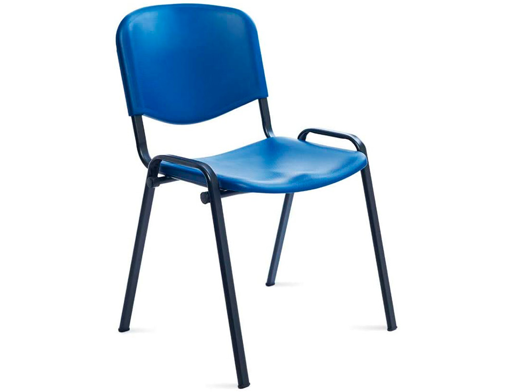 ROCADA - Silla confidente estructura metalica respaldo y asiento en polimero color azul (Ref. 975V15-3)