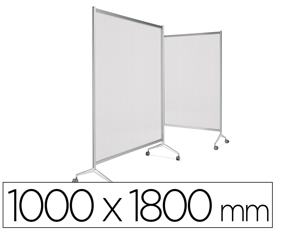 PLANNING SISPLAMO - Mampara ten-limit policarbonato acanalado translucido con ruedas 1000x1800 mm (Ref. TL/180/PX)