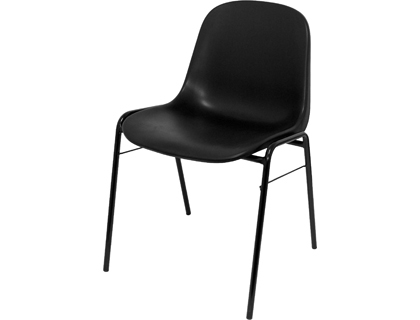 PIQUERAS Y CRESPO - Silla apilable pyc estructura metal asiento y respaldo pvc ergonomica 770x450x420 mm negra (Ref. PACK423NE)