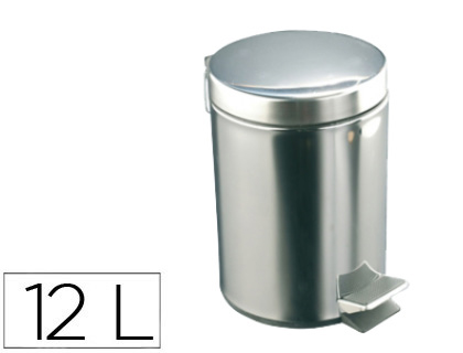 Papelera con pedal acero inoxidable brillo 12 l 400x250x300 mm (Ref. DJP72012)